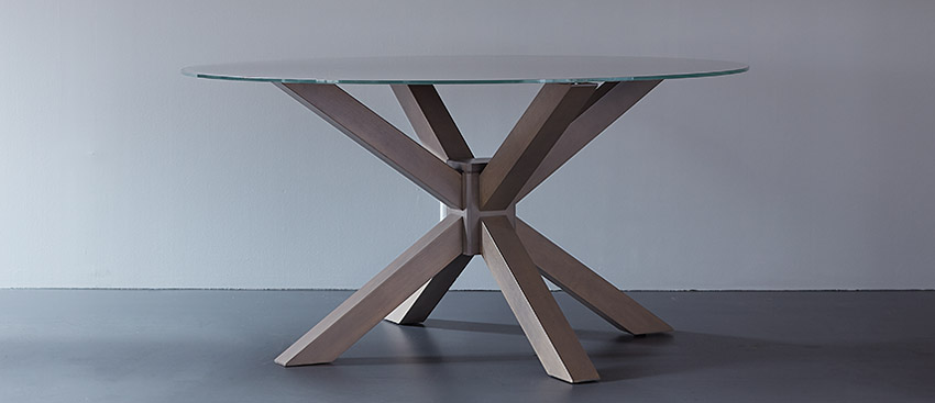 Table avec dessus de verre teinté - TBRGL-0140