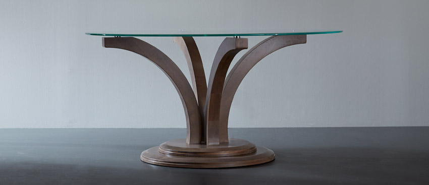 Table avec dessus de verre clair - TBRGL-0140