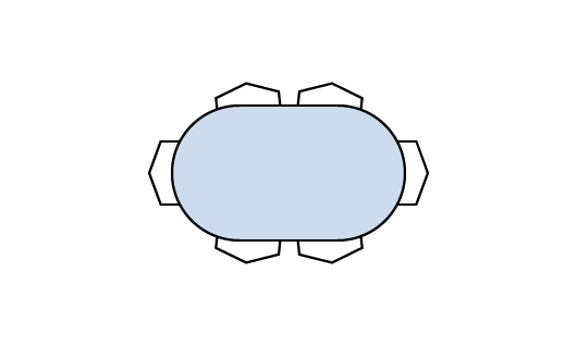 Table avec dessus de verre clair - TBRGL-0290