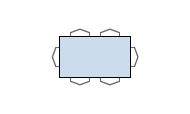 Table avec dessus de verre clair TBRGL-0570